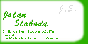 jolan sloboda business card